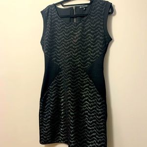Black Patterned Body-Con Dress